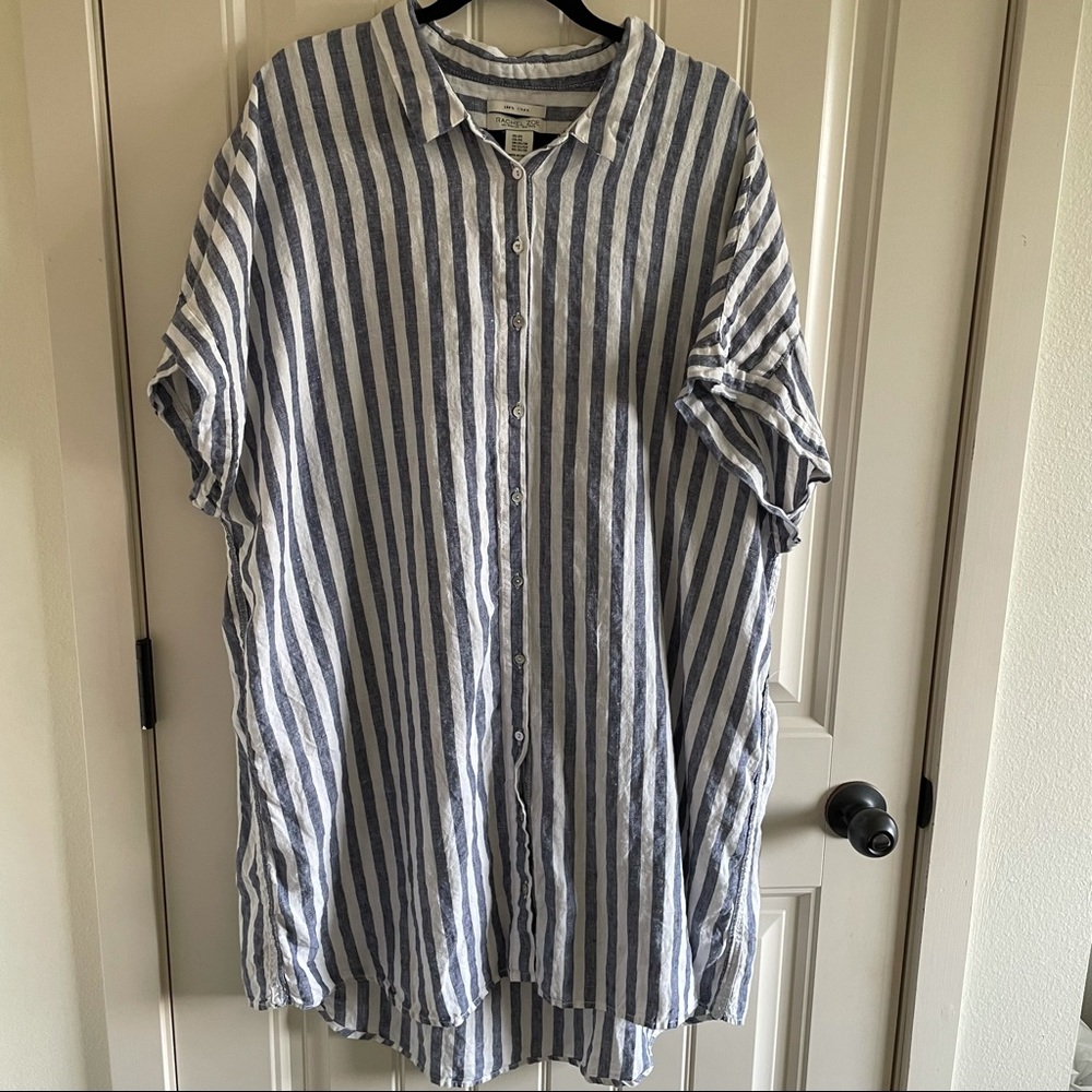 Rachel Zoe Blue and White Striped Linen Dress